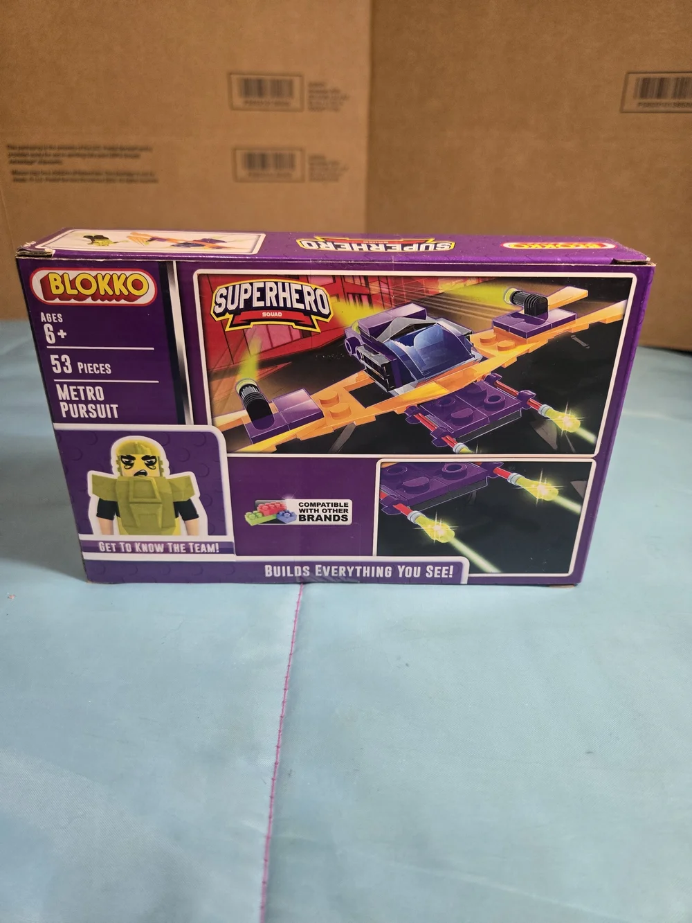 NEW, Blokko Superhero Metro Pursuit 53 pieces New Sealed